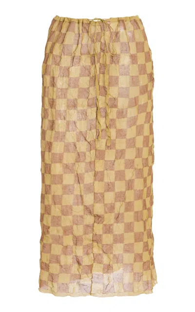 Zankov Jacky Metallic Cotton-modal Slip  Skirt In Multi