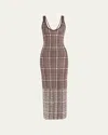 Zankov Jaqueline Sequined Check Sleeveless Maxi Dress