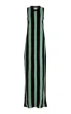 Zankov Jeanne Merino Wool Gown In Stripe