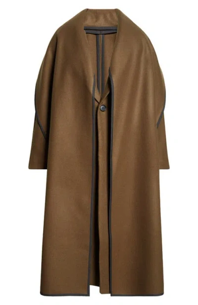 Zankov Julien Oversize Wool Coat In Khaki