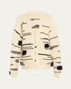 Zankov Julien Two-tone Wool Cardigan In Ecru/black