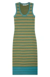 Zankov Juliette Jacquard Scoop Neck Body-con Dress In Satsuma Multi