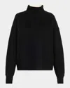 Zankov Junko Turtleneck Colorblock Cashmere Sweater In Black