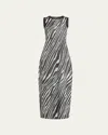 Zankov Kimmie Rippled Jacquard Maxi Dress In Black Multi