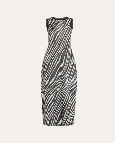 Zankov Kimmie Rippled Jacquard Maxi Dress In Black Multi