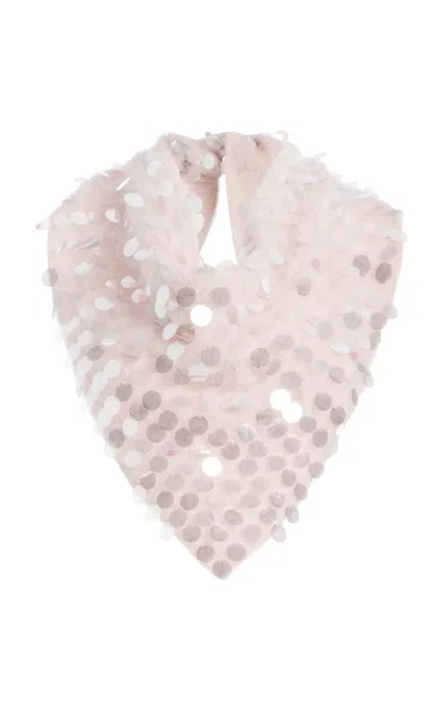Zankov Kinga Sequined Mohair-blend Scarf In Light Pink