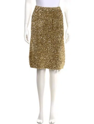 Pre-owned Zankov Knee-length Skirt In Gold/metallic
