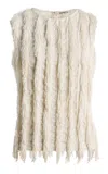 Zankov Leah Fringed Silk Top In White