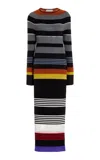 Zankov Leigh Striped Knit Maxi Dress In Multi