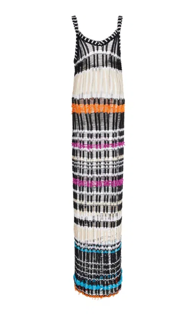 Zankov Libania Cotton-blend Maxi Dress In Multi