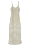 Zankov Libiana Stripe Openwork Sweater Dress In Ice Multi