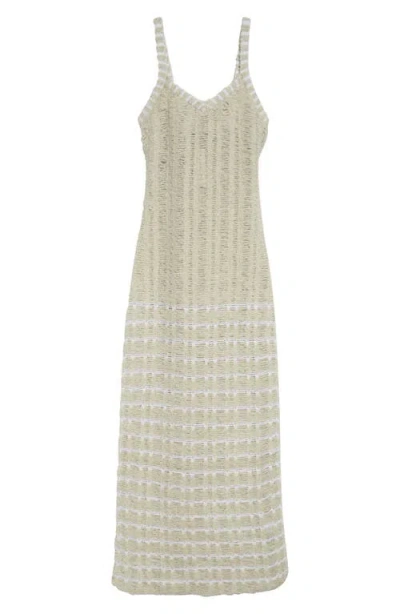 Zankov Libiana Stripe Openwork Sweater Dress In Ice Multi