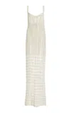 Zankov Libinia Shredded Merino Wool Maxi Dress In White