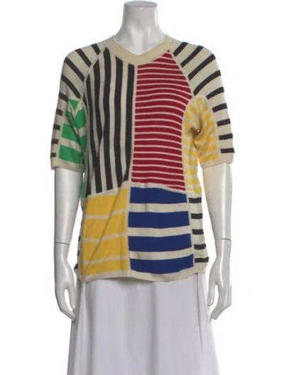 Pre-owned Zankov Linen Striped Sweater In Multi