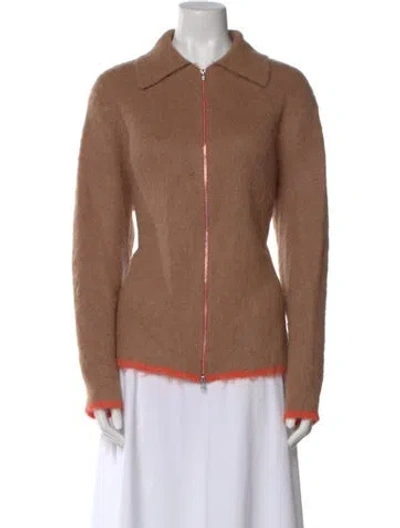 Pre-owned Zankov Long Sleeve Button-up Top In Brown