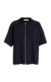 Zankov Lorenzon Zip-front Jacquard Knit Top In Plaid