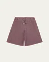 Zankov Lou Crinkled Metallic Bermuda Shorts In Gamay