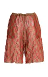 Zankov Lou Sheer Wool-silk Short In Brown