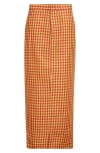 Zankov Ludivine Microcheck Vichy Maxi Skirt In Multi