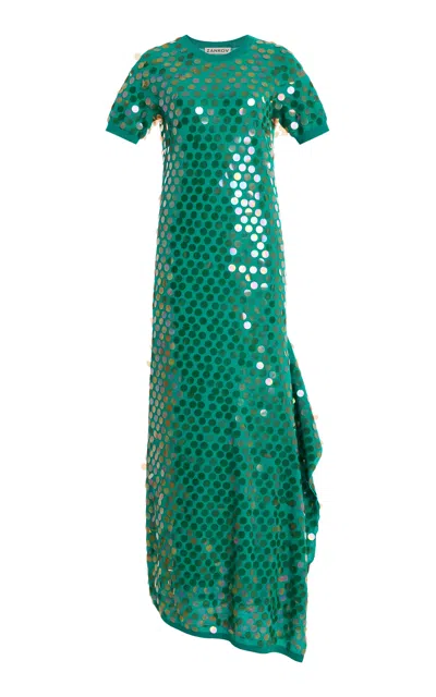 Zankov Magda Embellished Maxi Dress In Green
