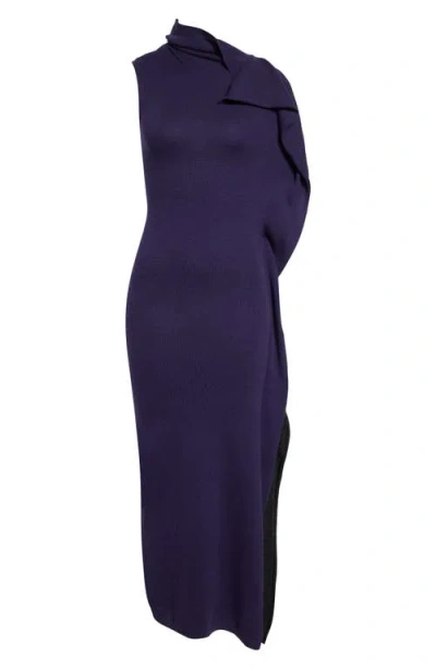 Zankov Magdalena Asymmetric Merino Wool & Cashmere Dress In Purple