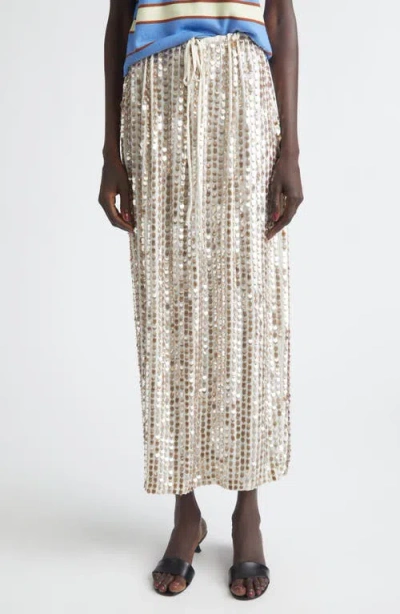 Zankov Marcella Sequin Embellished Silk Skirt In Multi