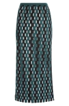 Zankov Marshall Openwork Wool Midi Sweater Skirt In Eucalyptus/black