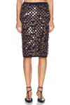 Zankov Matteo Wool-blend Pencil Skirt In Navy & Chocolate