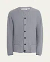 Zankov Men's Chunky Ribbed Cardigan In Melange Grey