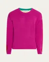Zankov Men's Colorblock Wool Sweater In Peony Multi