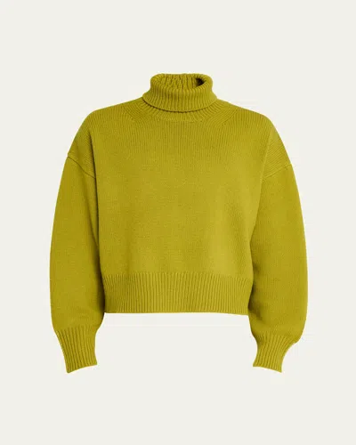 Zankov Men's Colorblock Wool Turtleneck In Matcha Multi