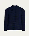 Zankov Men's Diamond Jacquard Quarter-zip Sweater In Marineblack