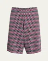 Zankov Men's Jacquard Knit Shorts In Black Multi