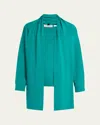 Zankov Men's Merino Sweater With Self Scarf In Teal