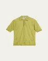 Zankov Men's Origami Crinkled Polo Shirt In Peridot