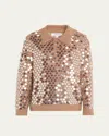 Zankov Men's Sequined Mohair-blend Polo Sweater In Brown