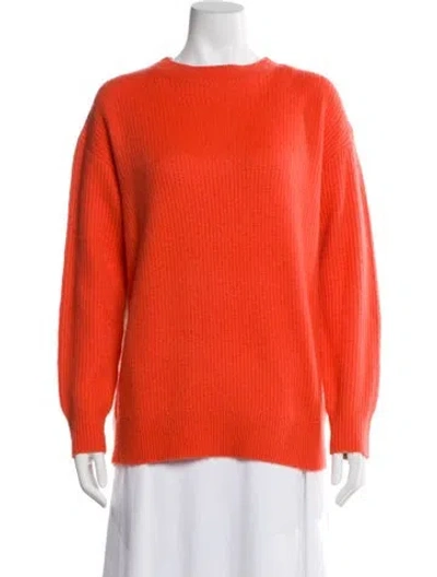 Pre-owned Zankov Merino Wool Bateau Neckline Sweater In Orange