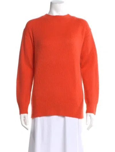 Pre-owned Zankov Merino Wool Crew Neck Sweater In Orange