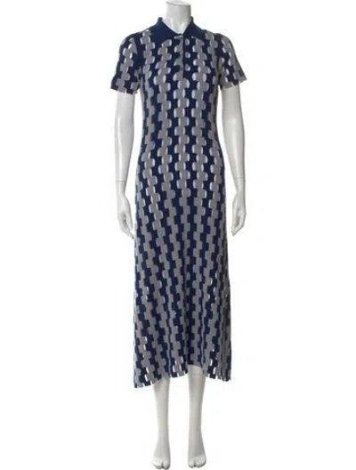 Pre-owned Zankov Merino Wool Long Dress In Blue