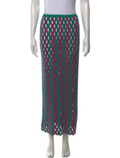 Pre-owned Zankov Merino Wool Midi Length Skirt In Multi
