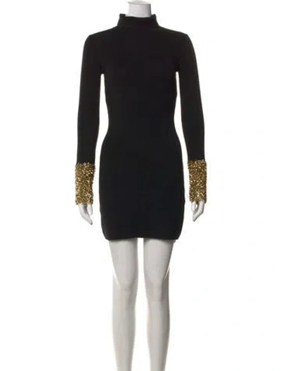 Pre-owned Zankov Merino Wool Mini Dress In Black