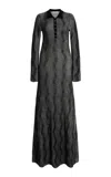 Zankov Mirabelle Jacquard-knit Merino Wool Maxi Dress In Black,white