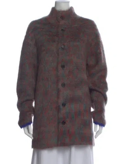 Pre-owned Zankov Mohair Patterned Sweater In Red