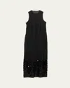 Zankov Molly Sequined-hem Mesh Maxi Dress In Black