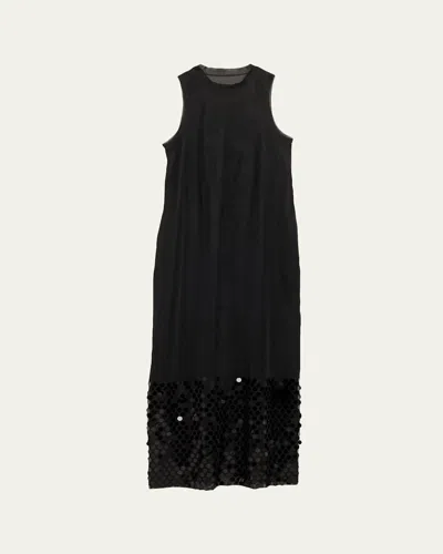 ZANKOV MOLLY SEQUINED-HEM MESH MAXI DRESS