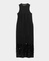 Zankov Molly Sequined-hem Mesh Maxi Dress In Black