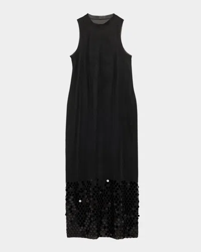 ZANKOV MOLLY SEQUINED-HEM MESH MAXI DRESS
