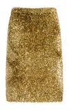 Zankov Moro Metallic-knit Midi Skirt In Gold
