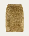 Zankov Moro Metallic Textured Pencil Skirt In Gold