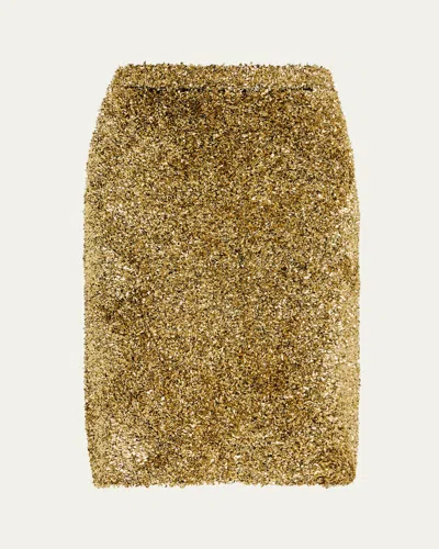 ZANKOV MORO METALLIC TEXTURED PENCIL SKIRT